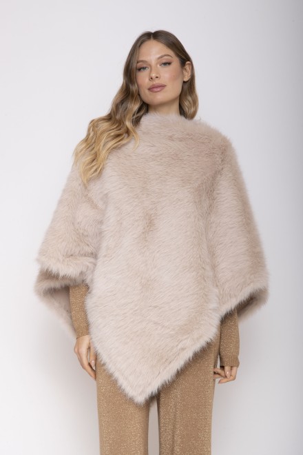 PONCHO PELLICCIA PANNA