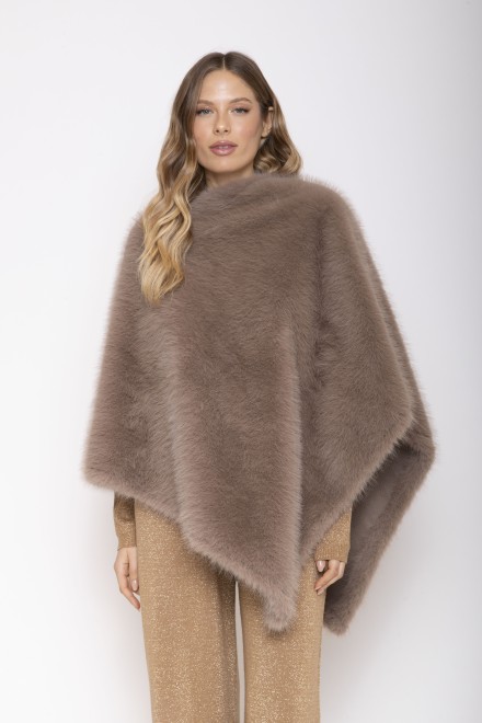 PONCHO PELLICCIA TORTORA