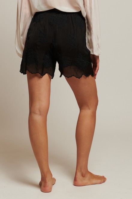 SHORTS CHIFFON SETA NERO