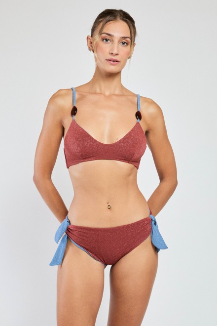 SLIP ALTO FIOCCO LUREX DENIM-COCCIO