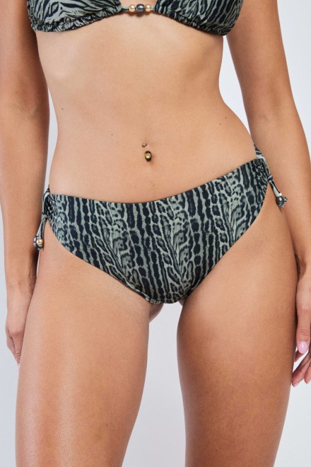 SLIP ALTO LACCI ANIMALIER VERDE