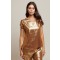 T-SHIRT LINO SPALMATO ORO