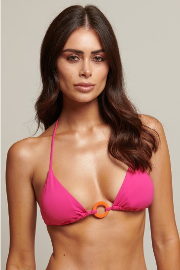 TRIANGOLO ANELLO TINTA UNITA FUXIA