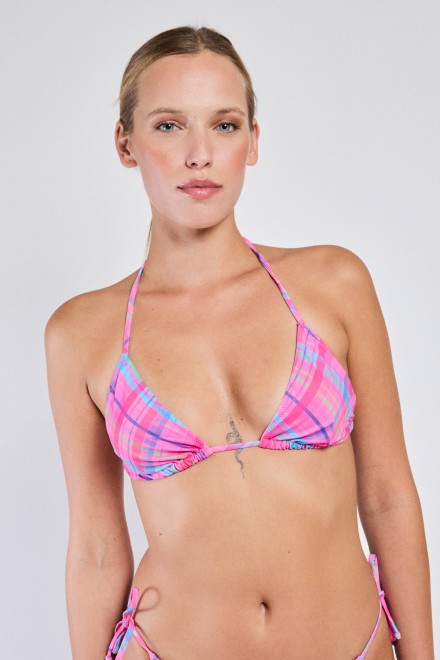 TRIANGOLO CHECK FUXIA