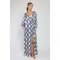 ETHNIC WRAP DRESS DENIM