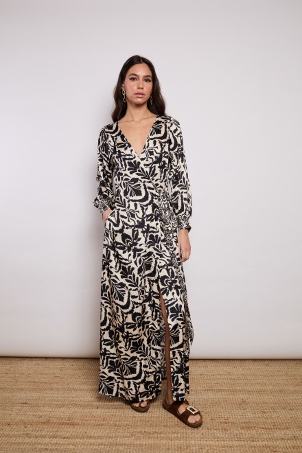 LONG DAMASCUS WALLET DRESS BLACK