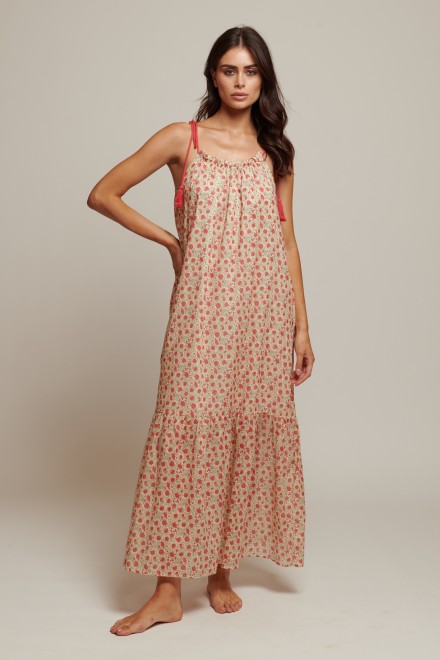 LONG AMERICAN BON TON DRESS BORDEAUX