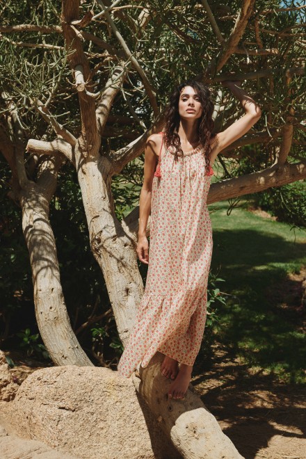 LONG AMERICAN BON TON DRESS BORDEAUX