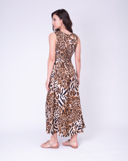 LONG ANIMAL PRINT DRESS