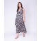 LONG ANIMAL PRINT DRESS BIANCO-NERO