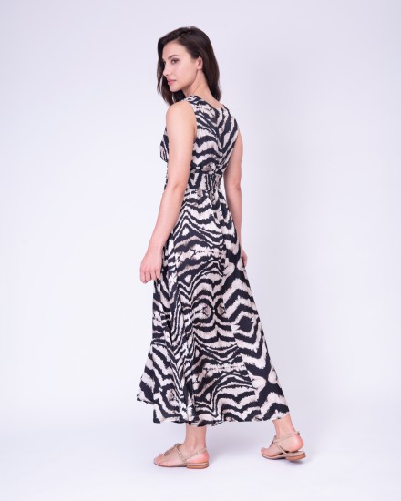 LONG ANIMAL PRINT DRESS