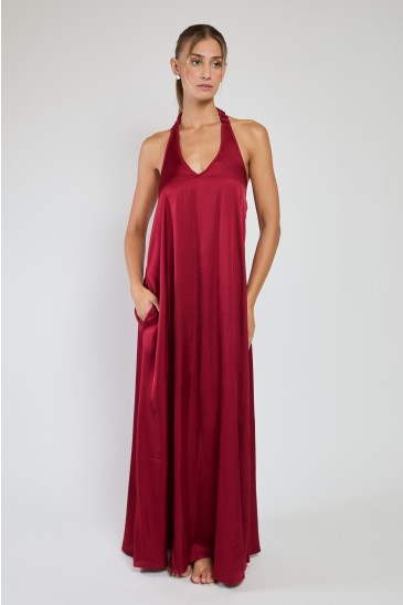 ECLIPSE LONG DRESS BORDEAUX