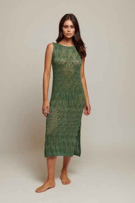 LONG KNIT DRESS GREEN