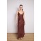 LONG LUREX DRESS CHOCOLATE
