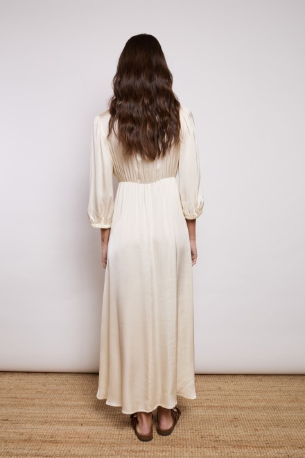 LONG SATIN DRESS IVORY