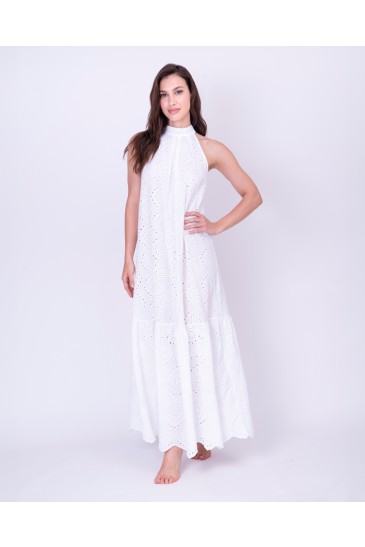LONG DRESS WITH AMERICAN NECKLINE