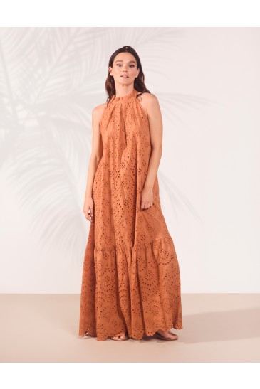 LONG DRESS WITH AMERICAN NECKLINE