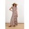 DAMASCUS LONG SLEEVELESS DRESS CHOCOLATE