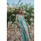 LONG DRESS WITH STRIPED/CHEVRON SLITS GREEN-CELESTIAL