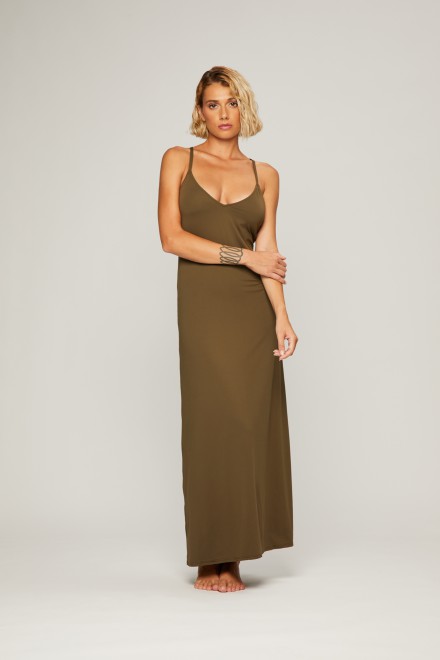 LONG SOLID COLOR DRESS