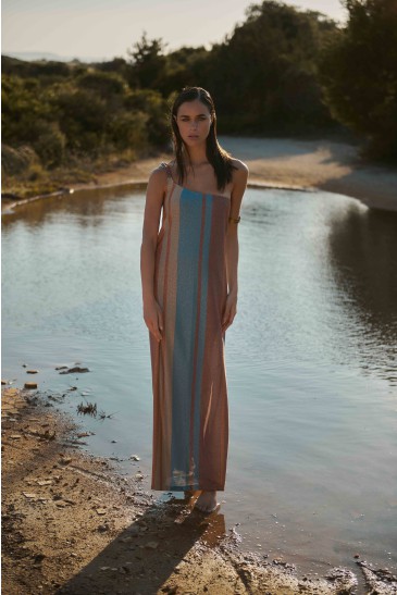 ONE SHOULDER LUREX DRESS