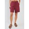 LINEN BERMUDA SHORTS RED