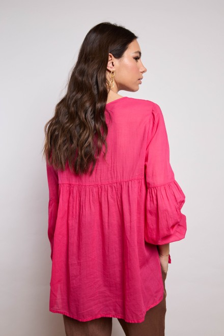 BLOUSE WITH POCKETS CHERRY