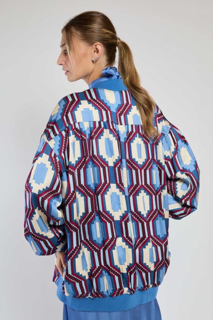 ETHNIC BOMBER JACKET DENIM