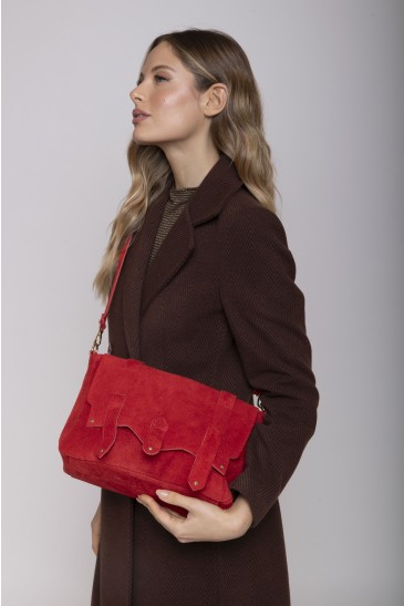 SUEDE BAG RED