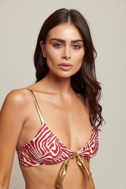 BRASSIERE DOUBLE ANIMALIER BORDEAUX