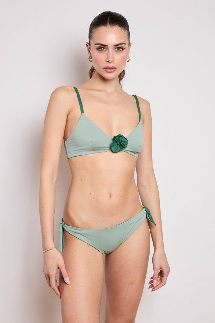 DOUBLE BOW BRASS WITH FLOWER SAGE-GREEN