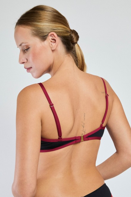 SOLID COLOR BRASSIERE TOP WITH BORDER BLACK