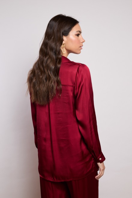 SATIN SHIRT BORDEAUX