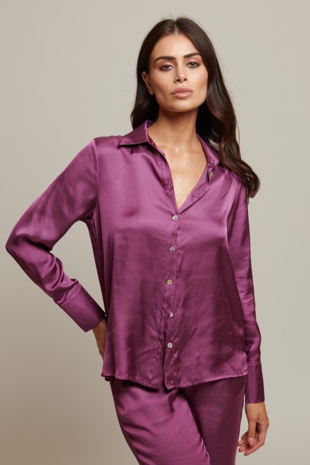 SATIN SHIRT MAGENTA