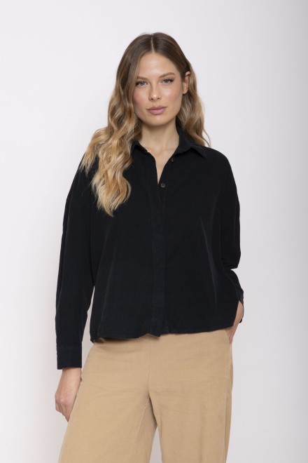VELOUR SHIRT BLACK