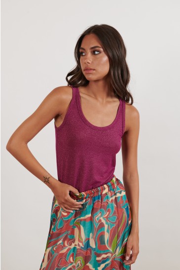 LUREX TANK TOP MAGENTA