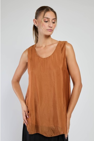 SOFT TANK TOP LIGHT BROWN
