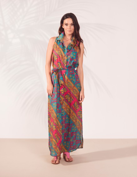 SARI LONG SLEEVELESS CHEMISIERE