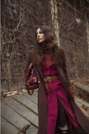 VELOUR CHEMISIER BORDEAUX