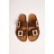 BUCKLE SLIPPERS BROWN