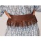 BROWN FRINGED BELT MORO