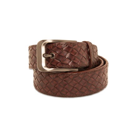 BRAIDED BELT BROWN