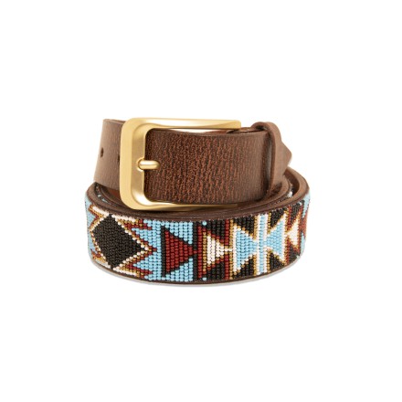 BEADS BELT BROWN