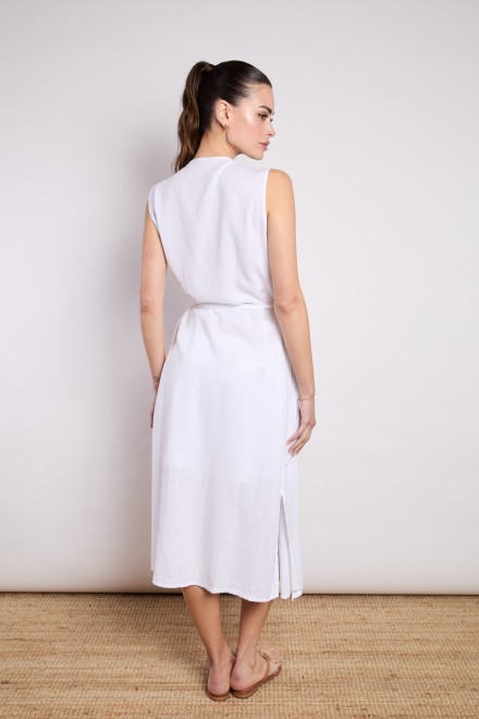 LONG LINEN VEST WHITE