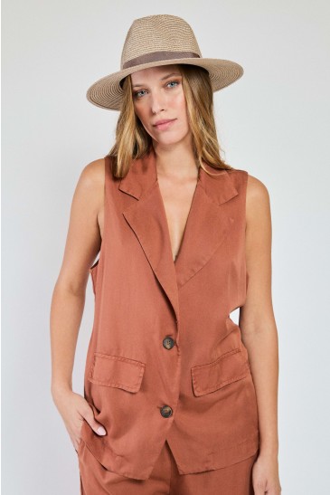 TENCEL VEST CHOCOLATE