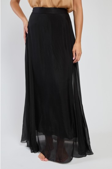 LONG SUAVE SKIRT BLACK