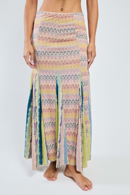 LONG FLARED SKIRT ARCOIRIS OCTANIO-LAVENDER