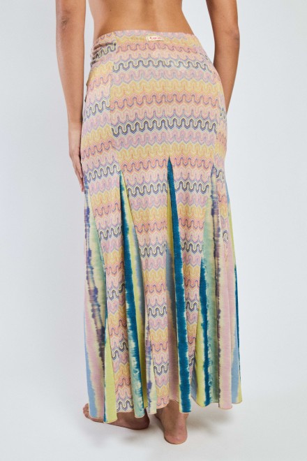 LONG FLARED SKIRT ARCOIRIS OCTANIO-LAVENDER
