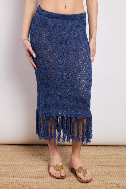 KNITTED SKIRT-MINI DRESS DENIM