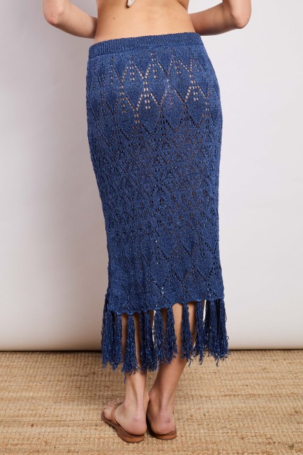 KNITTED SKIRT-MINI DRESS DENIM